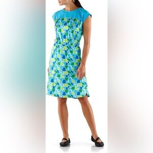 REI Novara Blue Mosaic Print Whittier Bike Dress  Size M